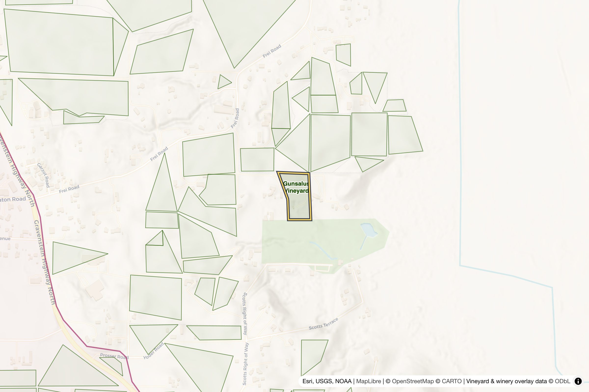 Map of Gunsalus Vineyard