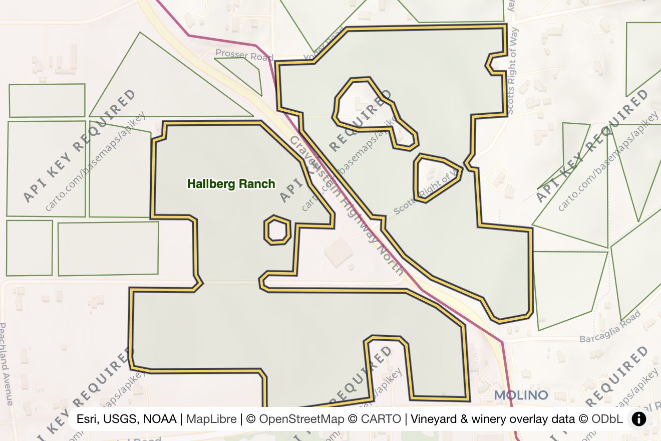 Map of Hallberg Ranch