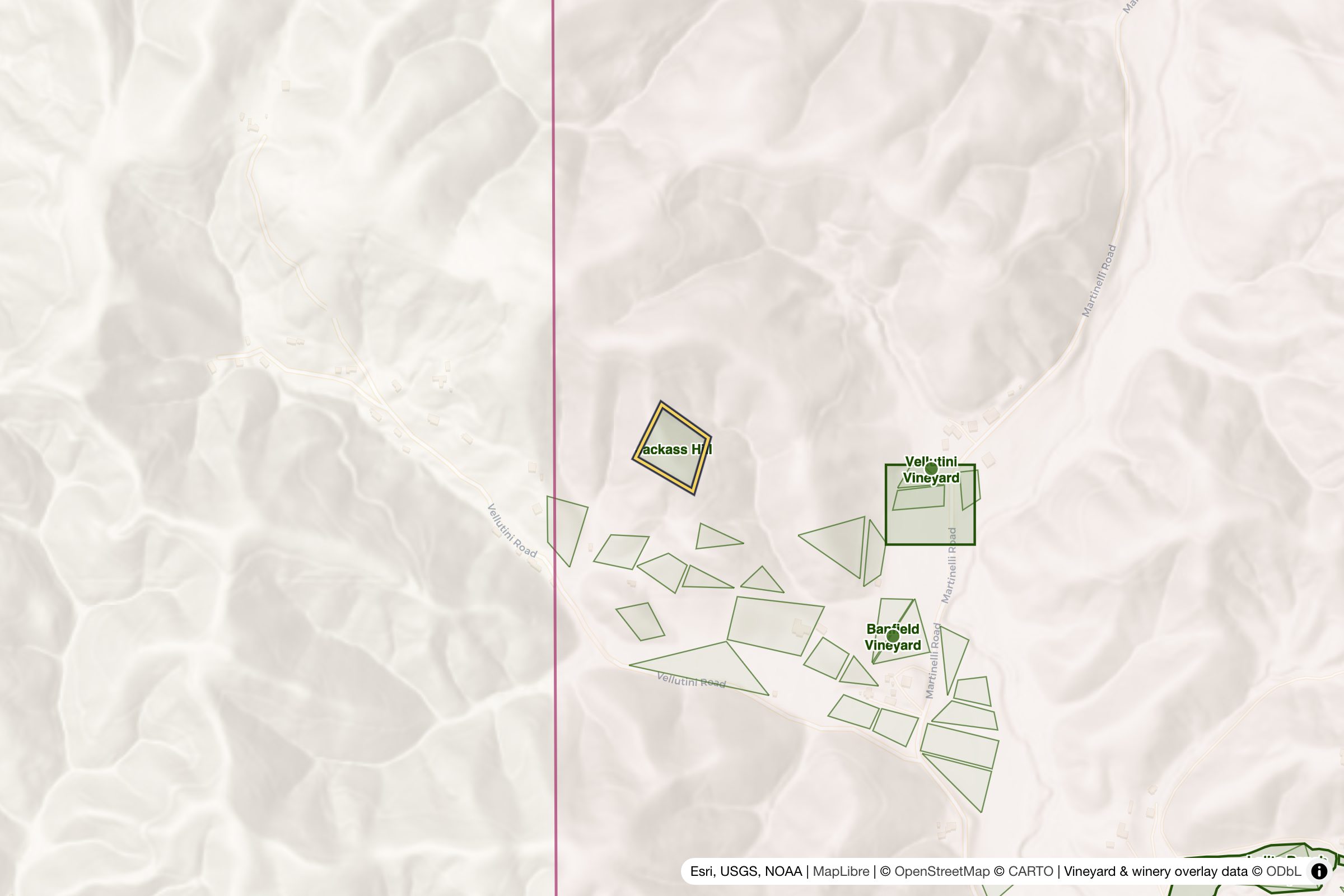 Map of Jackass Hill