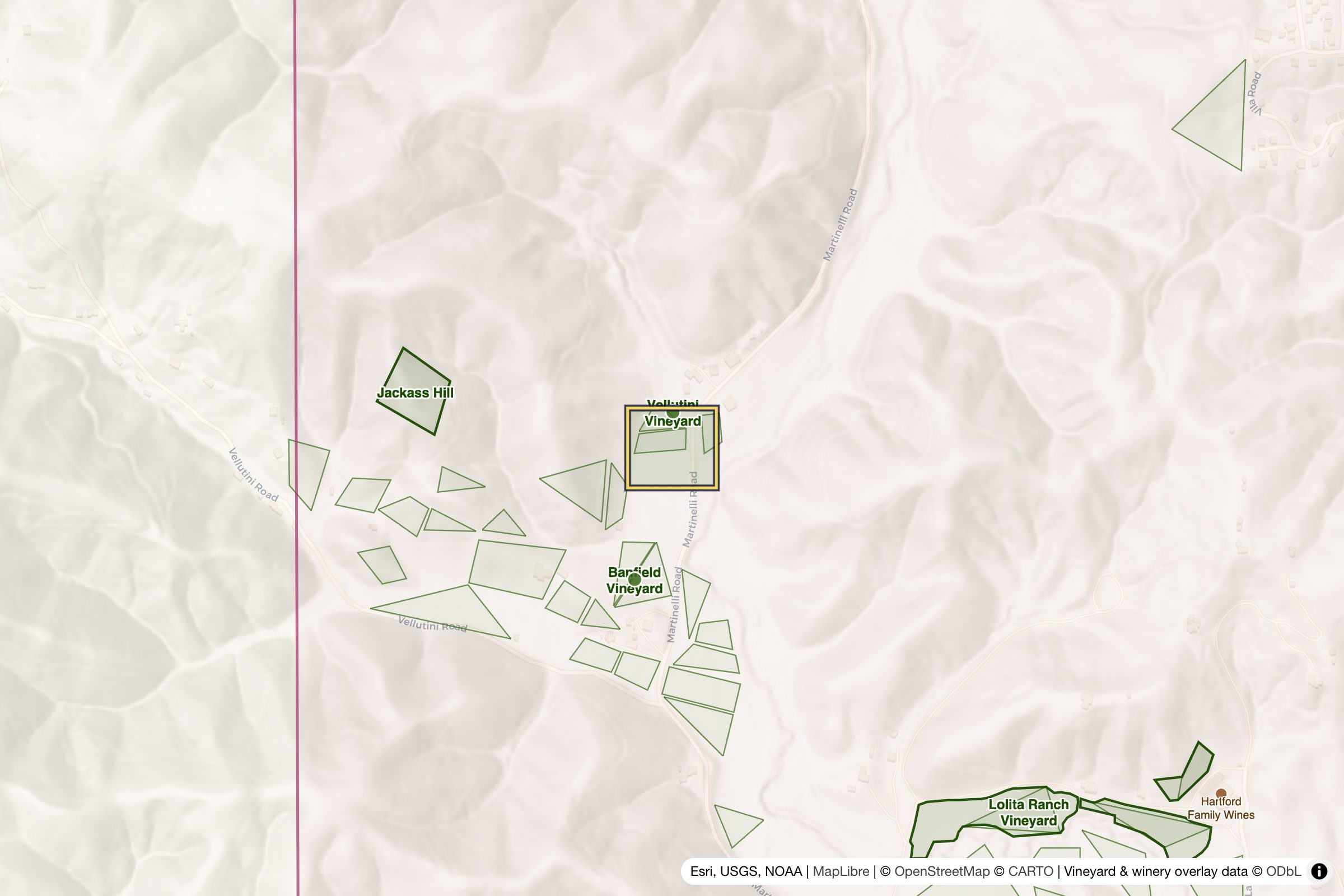 Map of Jackass Vineyard