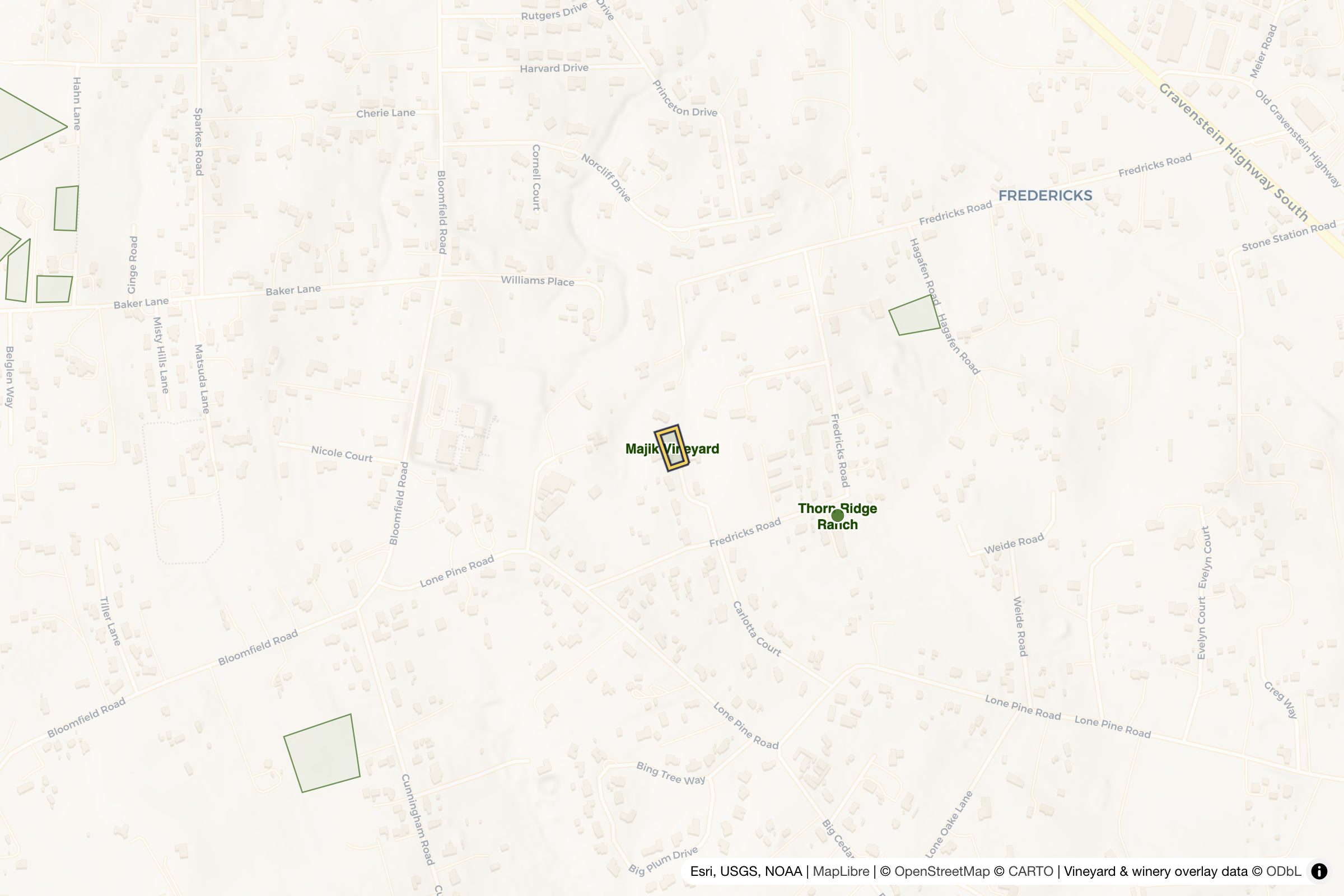 Map of Majik Vineyard