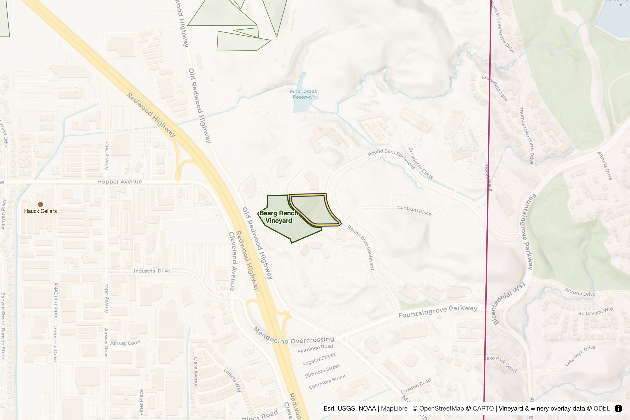 Map of Mes Filles Vineyard