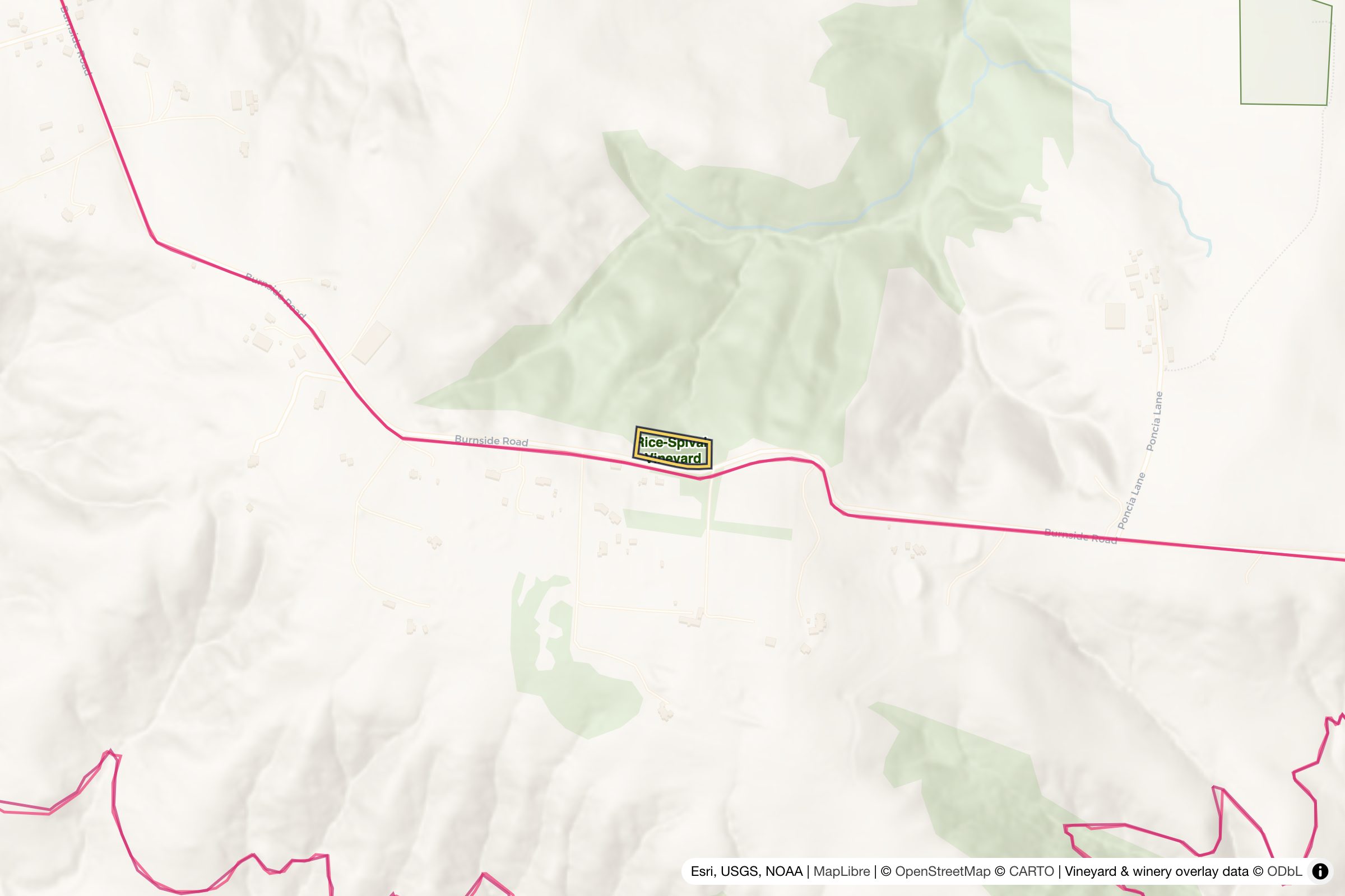 Map of Rice-Spivak Vineyard