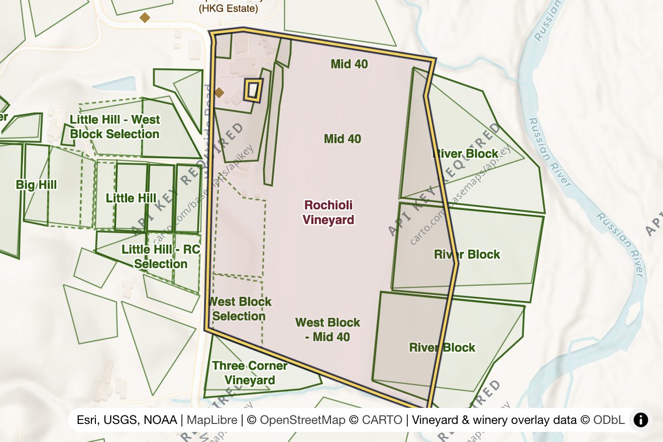 Map of Rochioli Vineyard