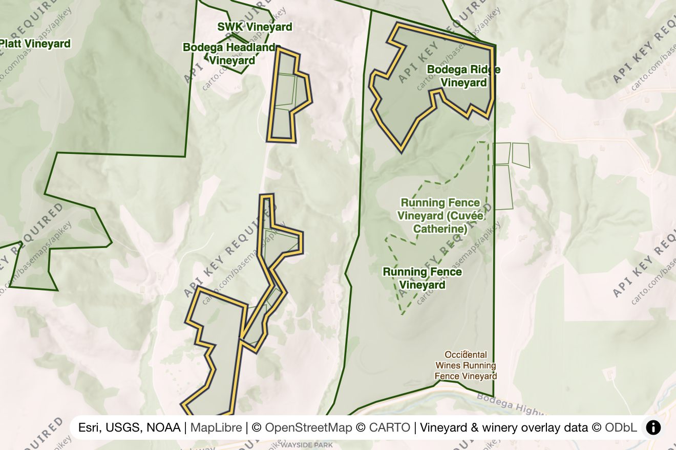 Map of Bodega Ridge Vineyard