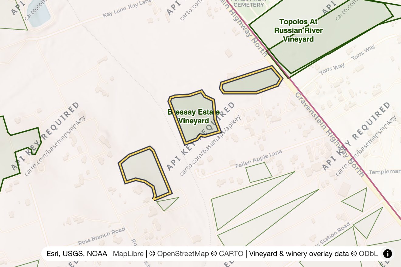 Map of Bressay Estate Vineyard
