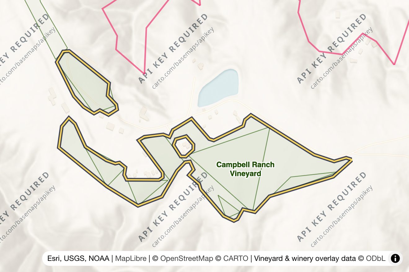 Map of Campbell Ranch Vineyard
