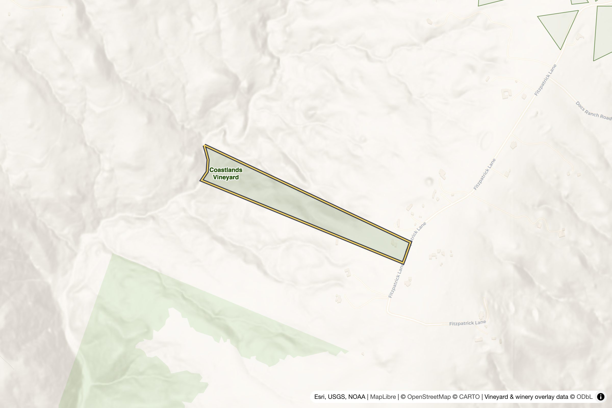 Map of Coastlands Vineyard
