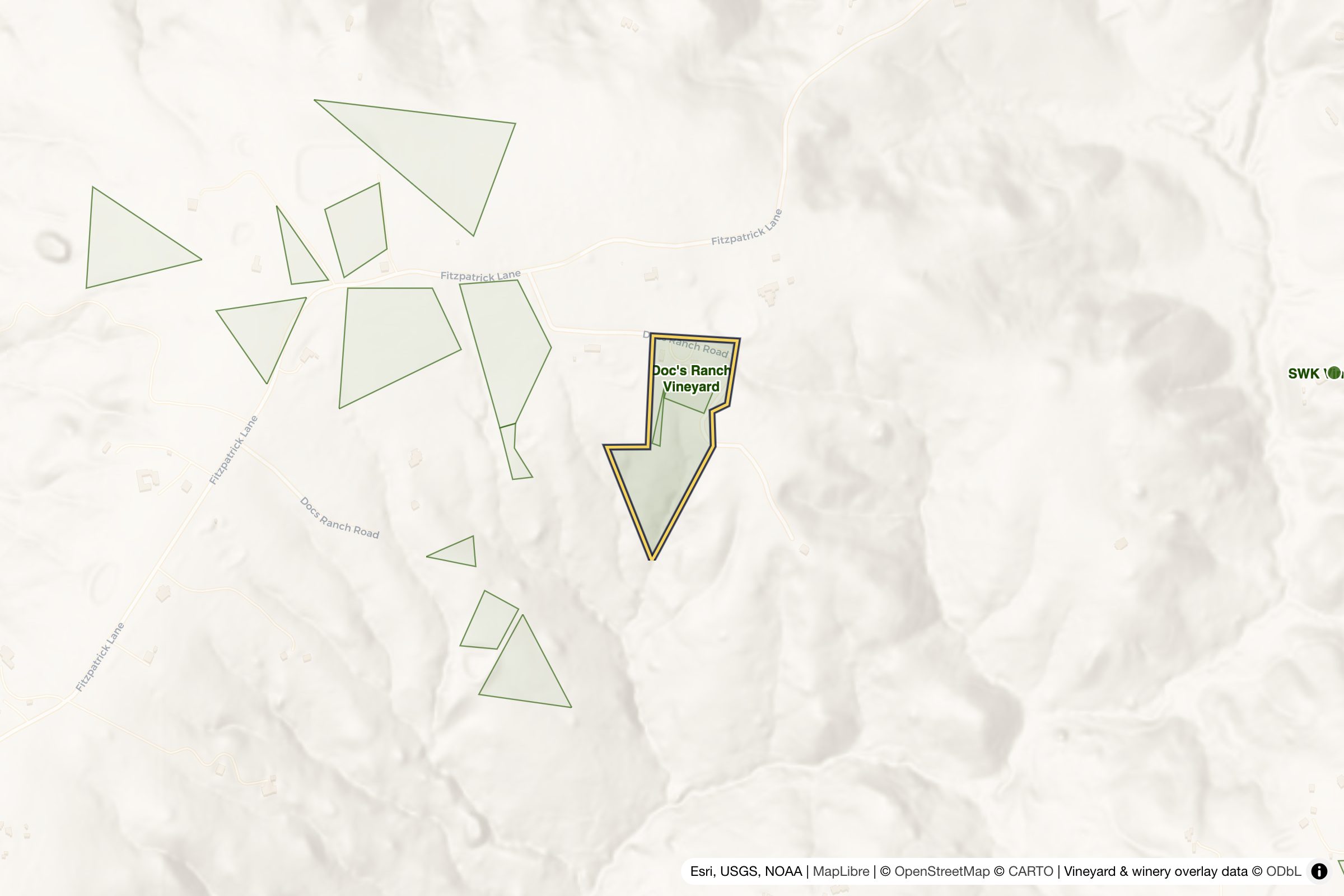 Map of Doc's Ranch Vineyard