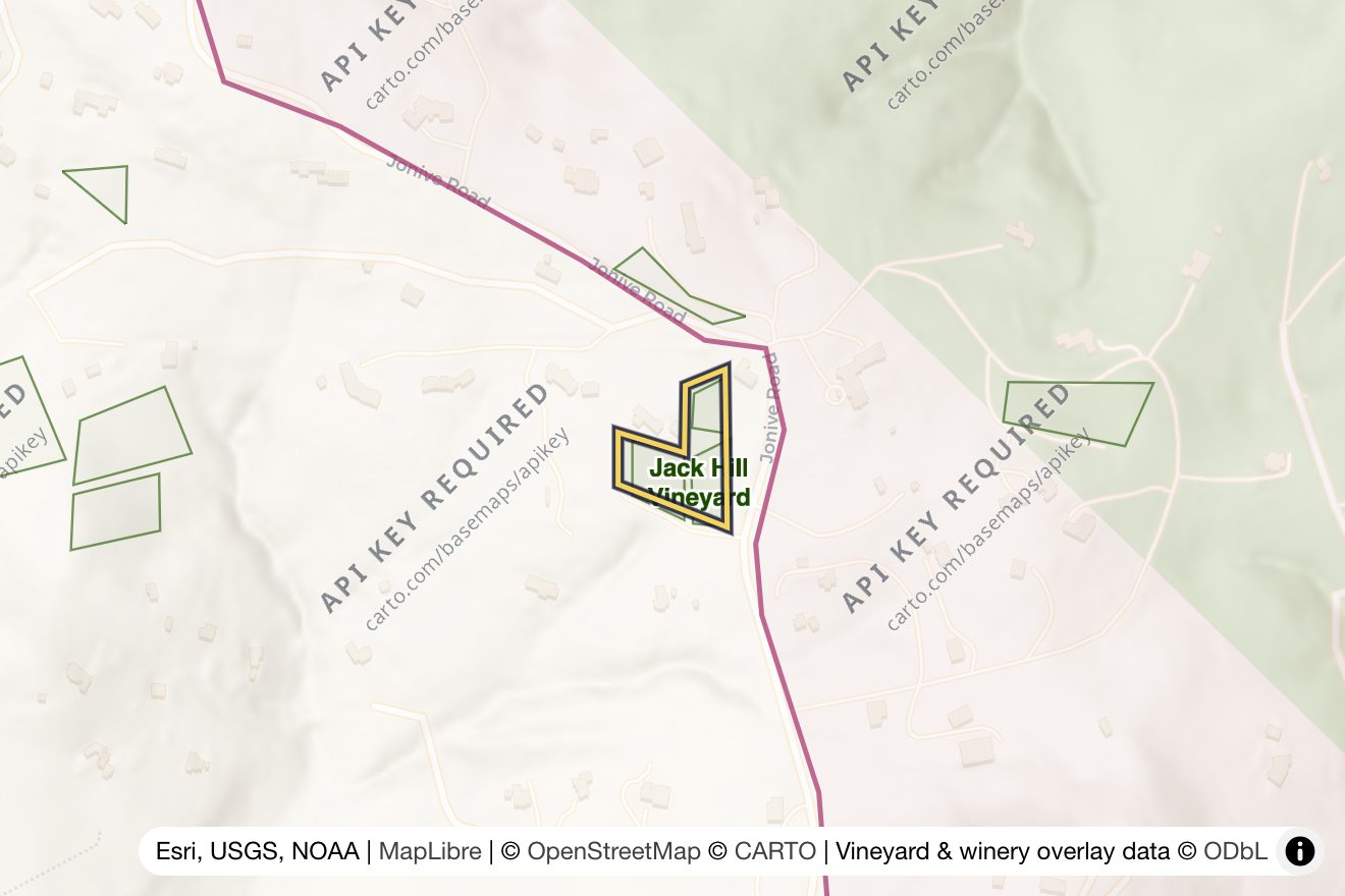 Map of Jack Hill Vineyard
