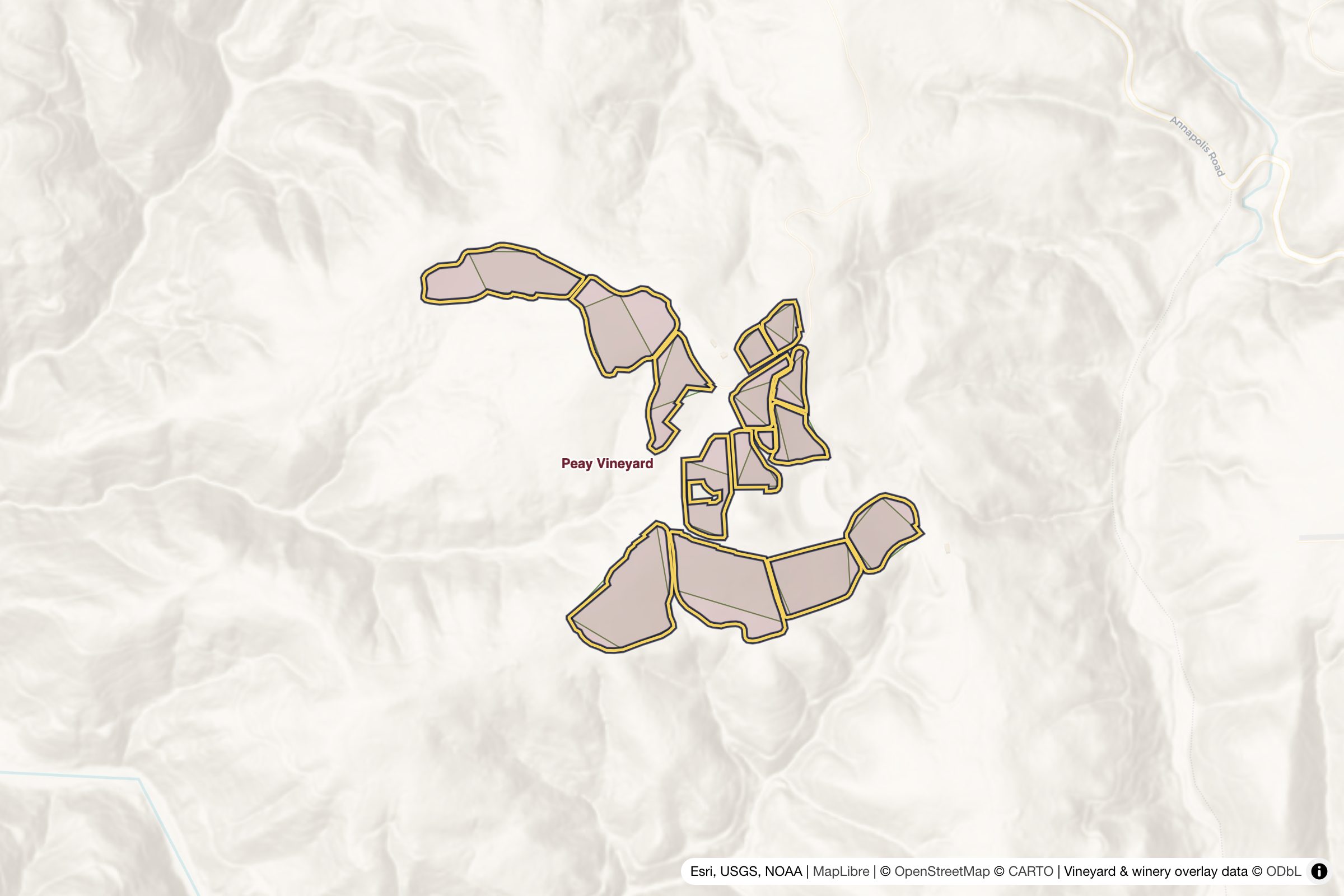 Map of Peay Vineyard