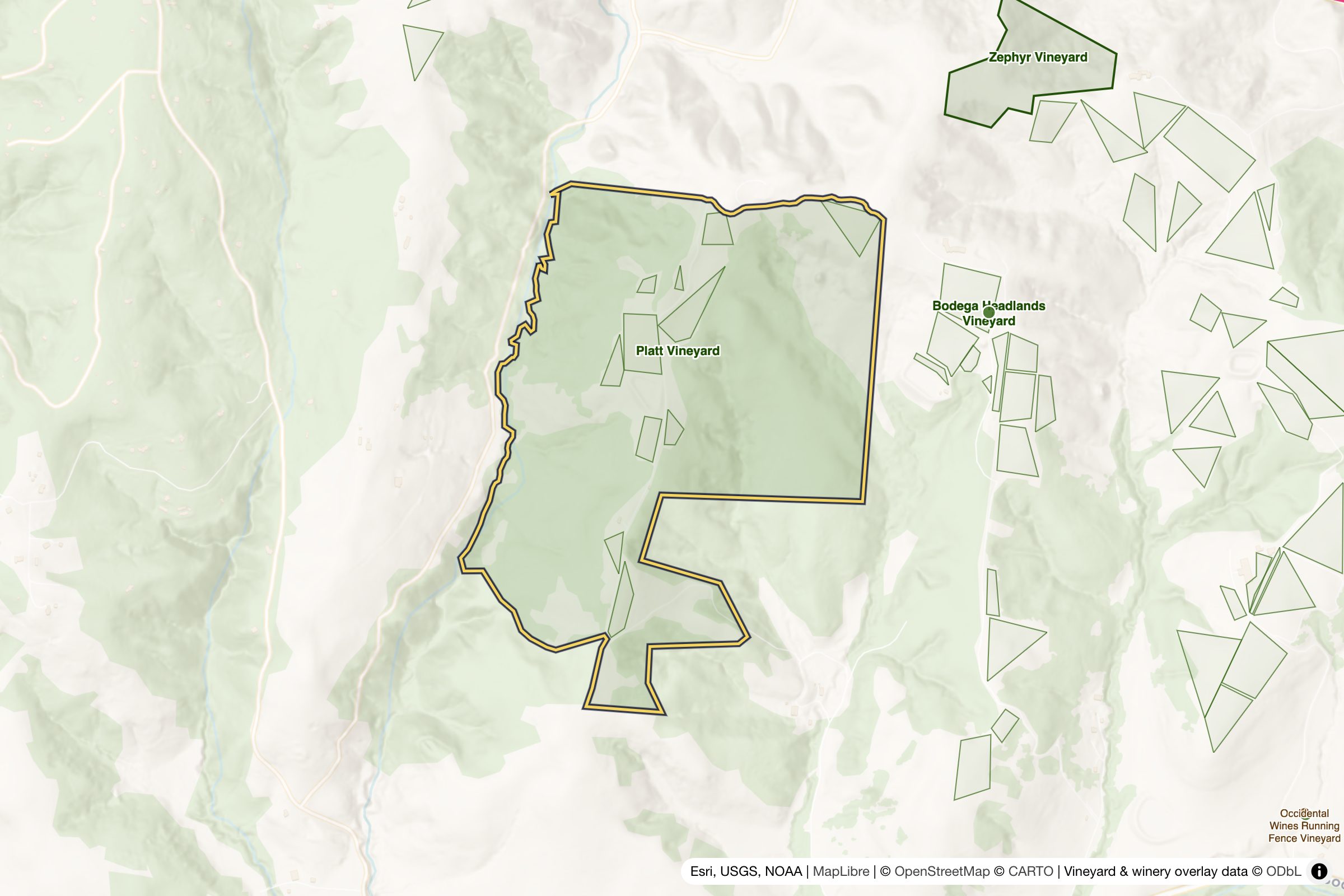 Map of Platt Vineyard