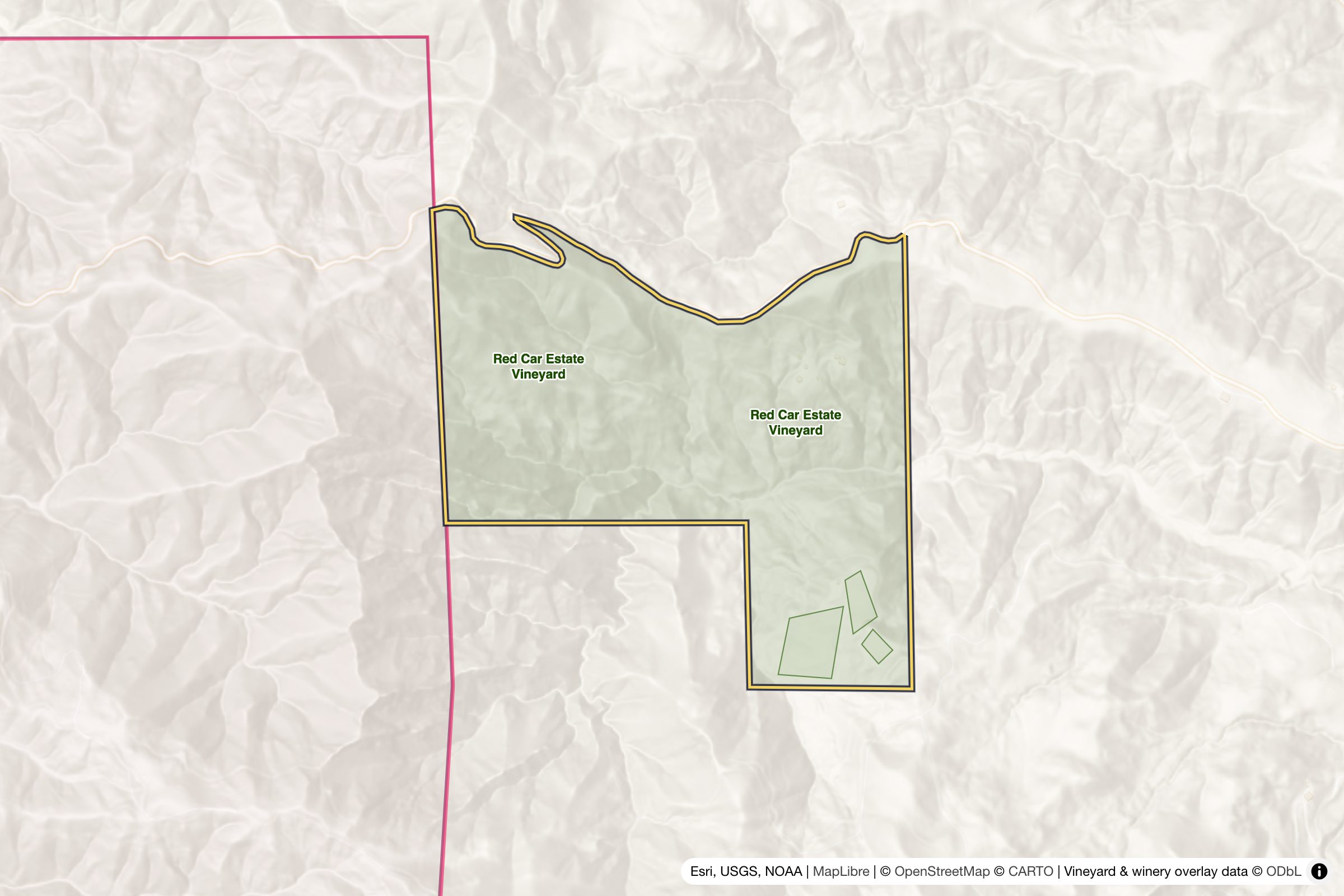 Map of Red Car Estate Vineyard