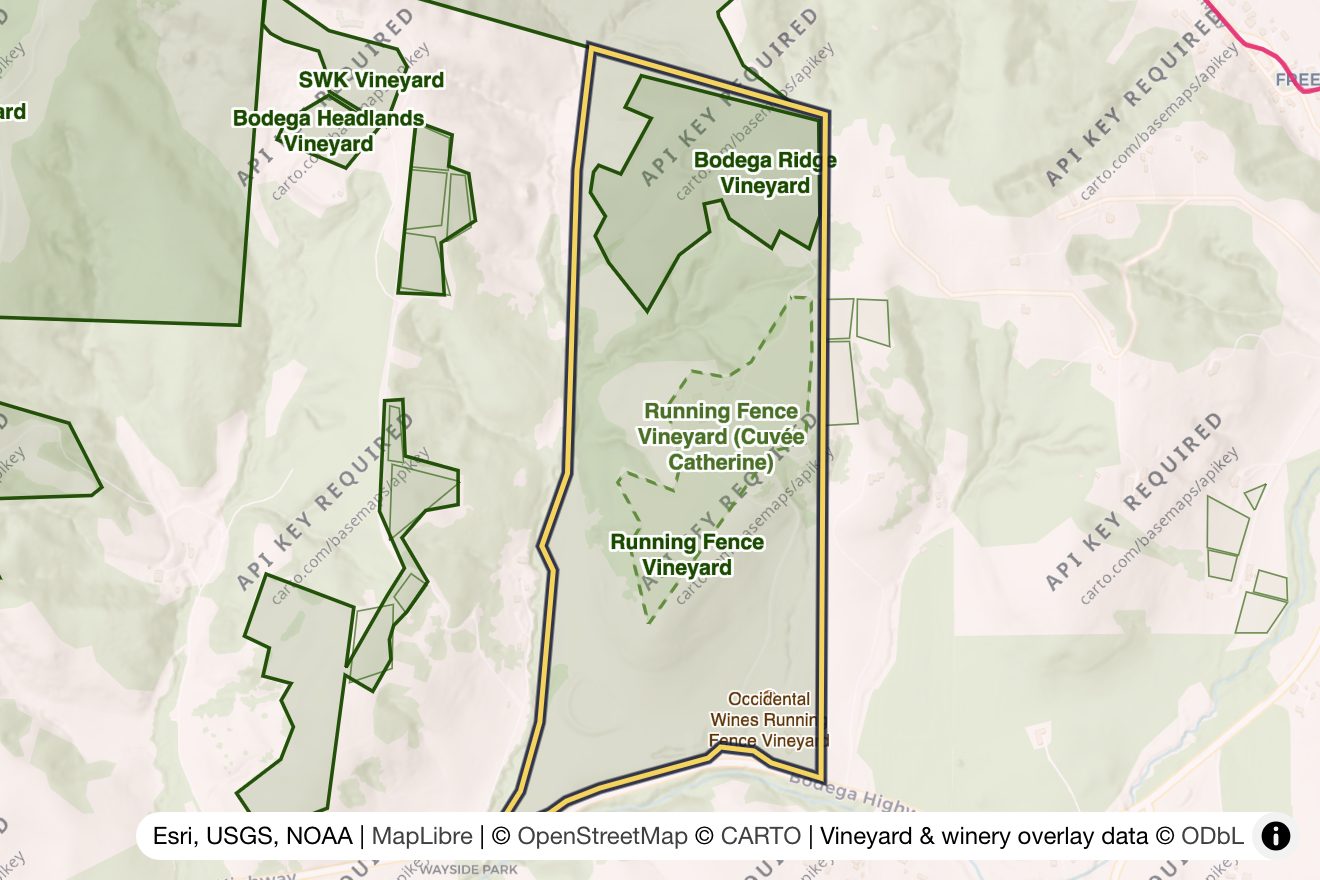 Map of Running Fence Vineyard