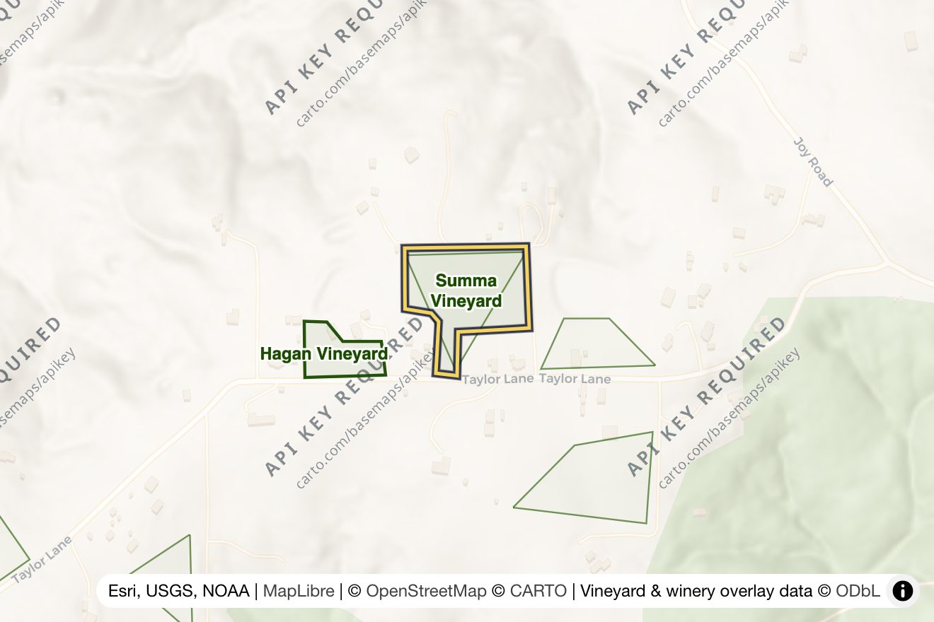 Map of Summa Vineyard