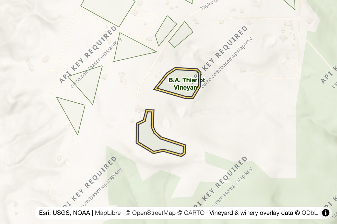 Map of B.A. Thieriot Vineyard