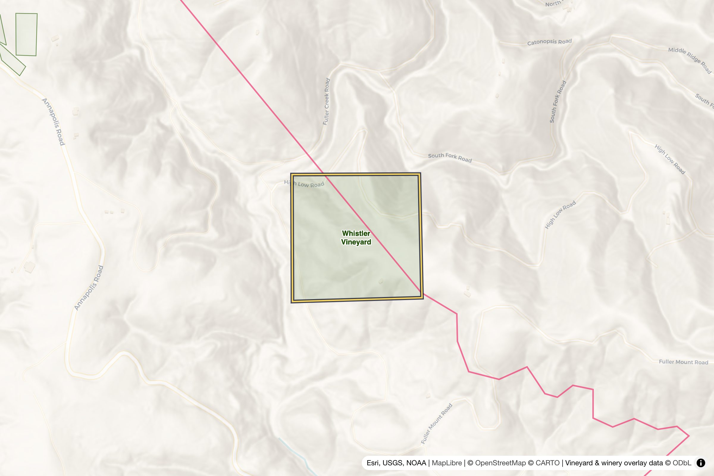 Map of Whistler Vineyard