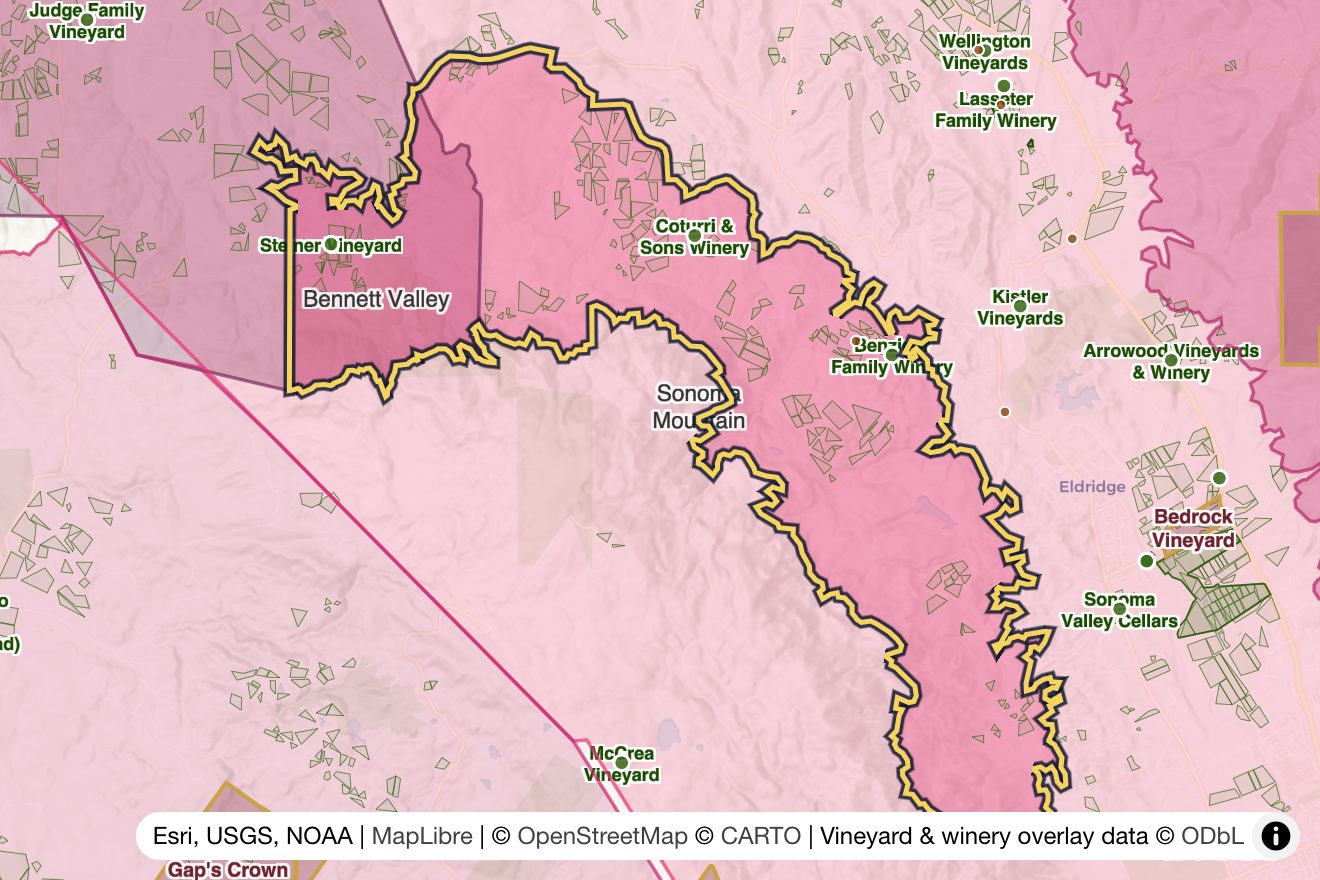 Map of Sonoma Mountain