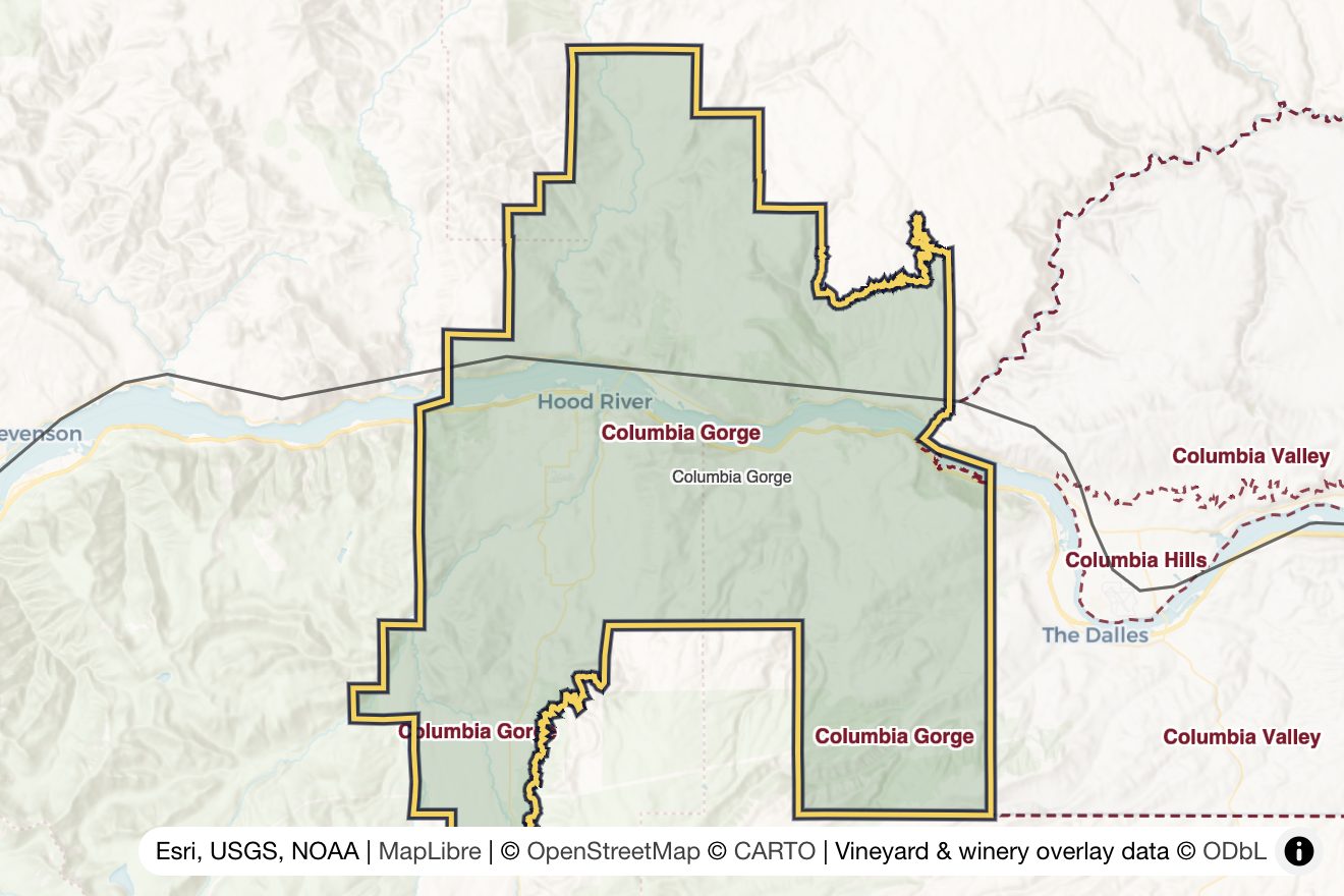 Map of Columbia Gorge