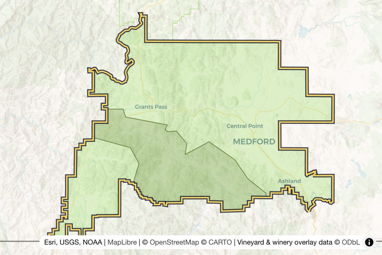 Map of Rogue Valley