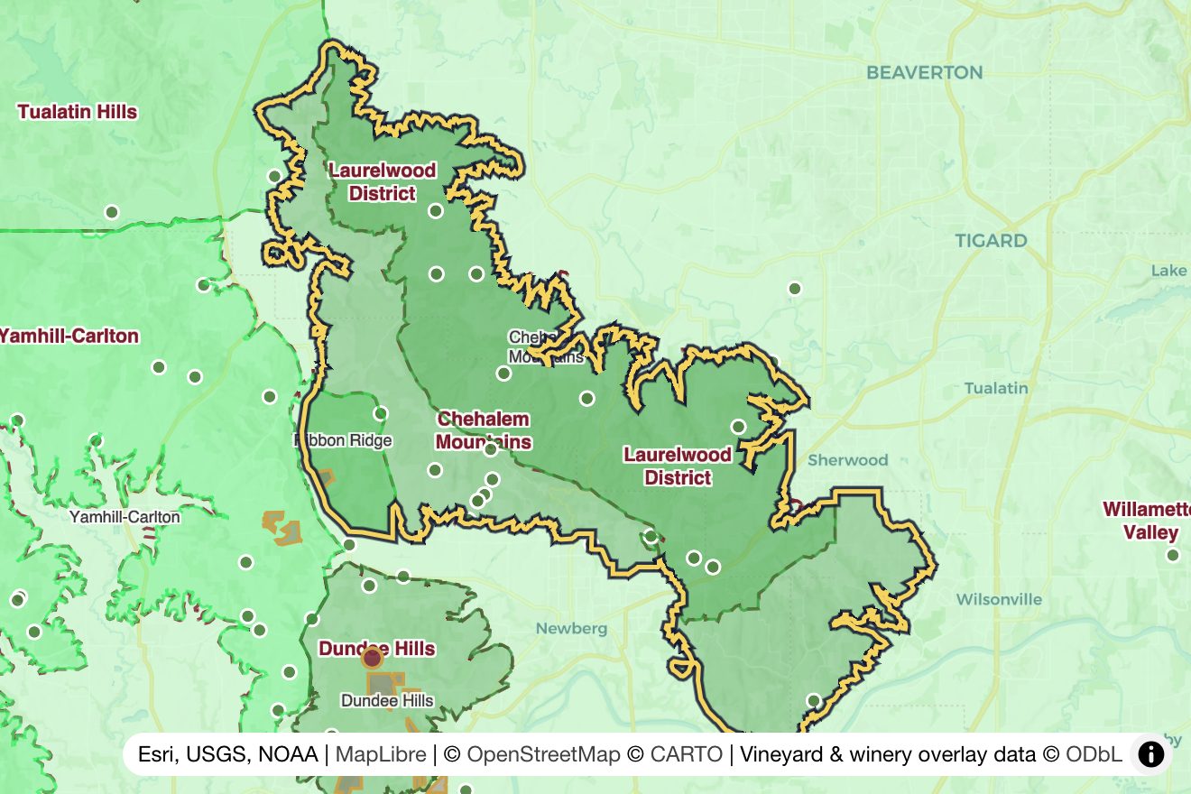 Map of Chehalem Mountains