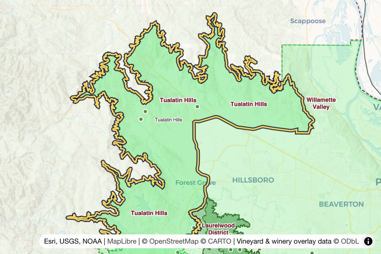 Map of Tualatin Hills