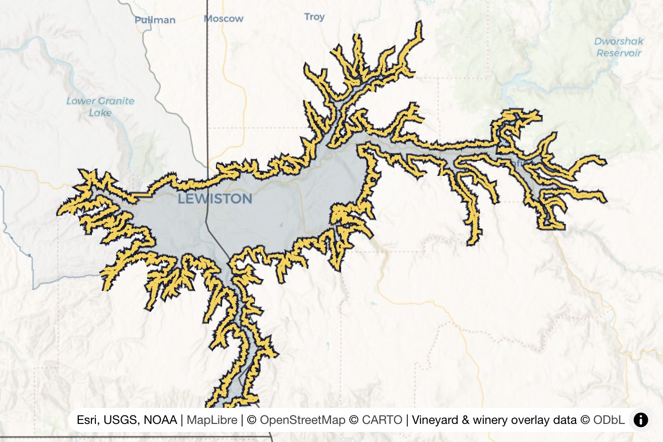 Map of Lewis-Clark Valley