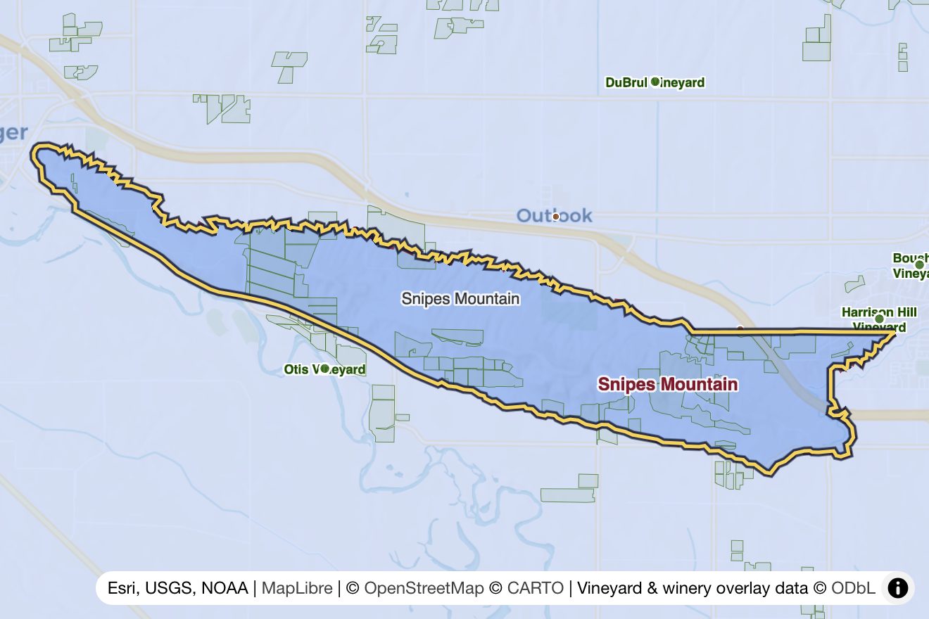 Map of Snipes Mountain
