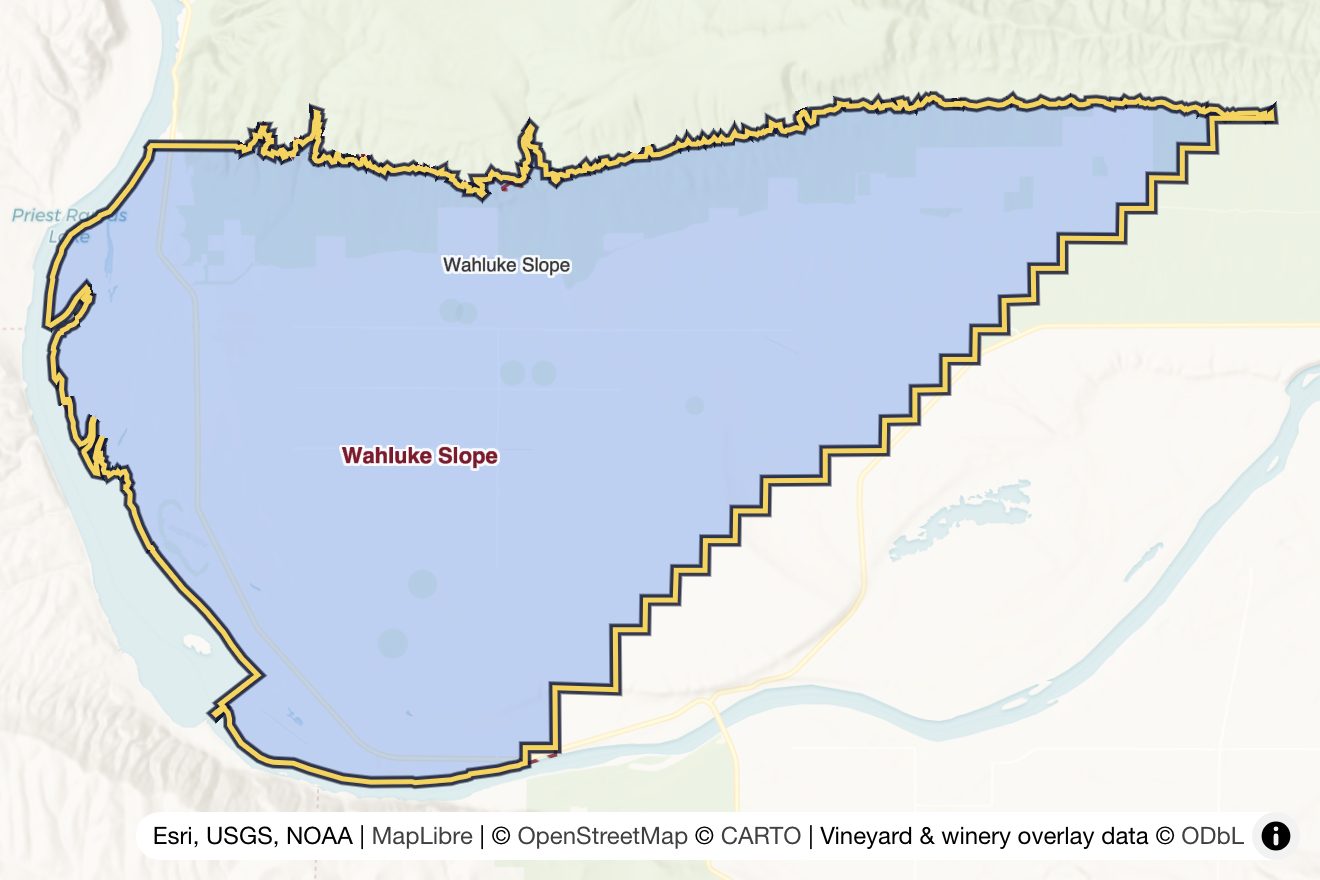 Map of Wahluke Slope