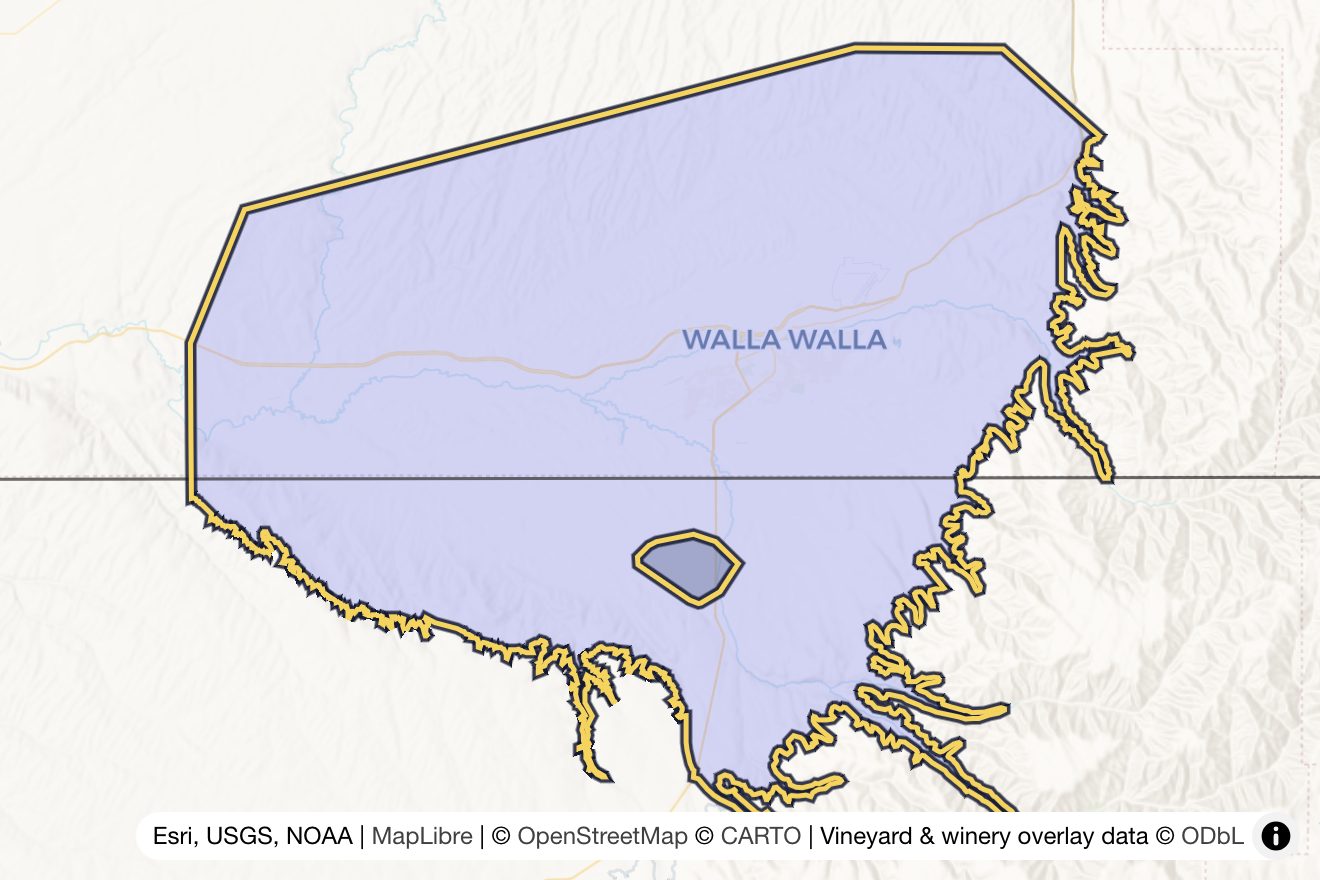 Map of Walla Walla Valley